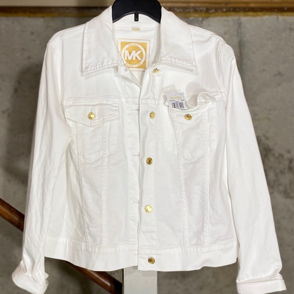 michael kors white denim jacket